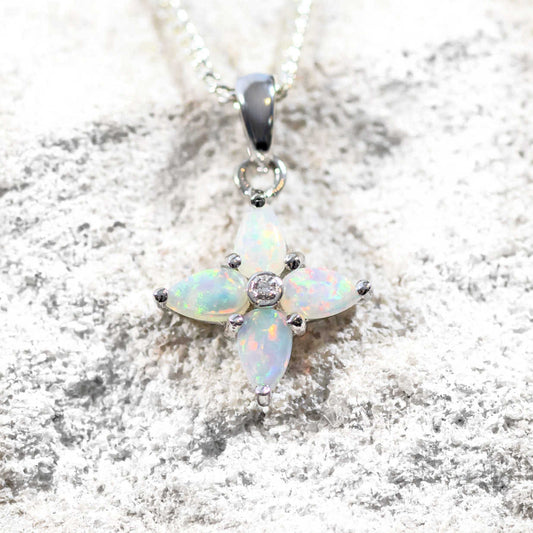 'Liko III' Crystal Opal Pendant Silver
