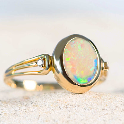 'Lucila' Crystal Opal Ring 14ct Gold