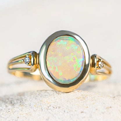 'Lucila' Crystal Opal Ring 14ct Gold