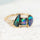 'Luna Marina' Black Opal Ring 14ct Gold