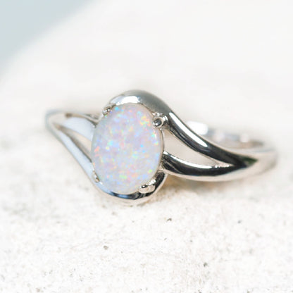 'Margaux' Solid Opal Ring Silver