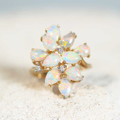 'Margot' Crystal Opal Ring 18ct Gold