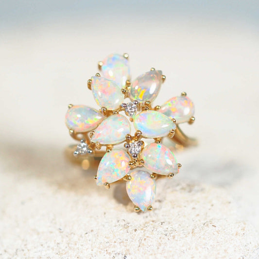 'Margot' Crystal Opal Ring 18ct Gold