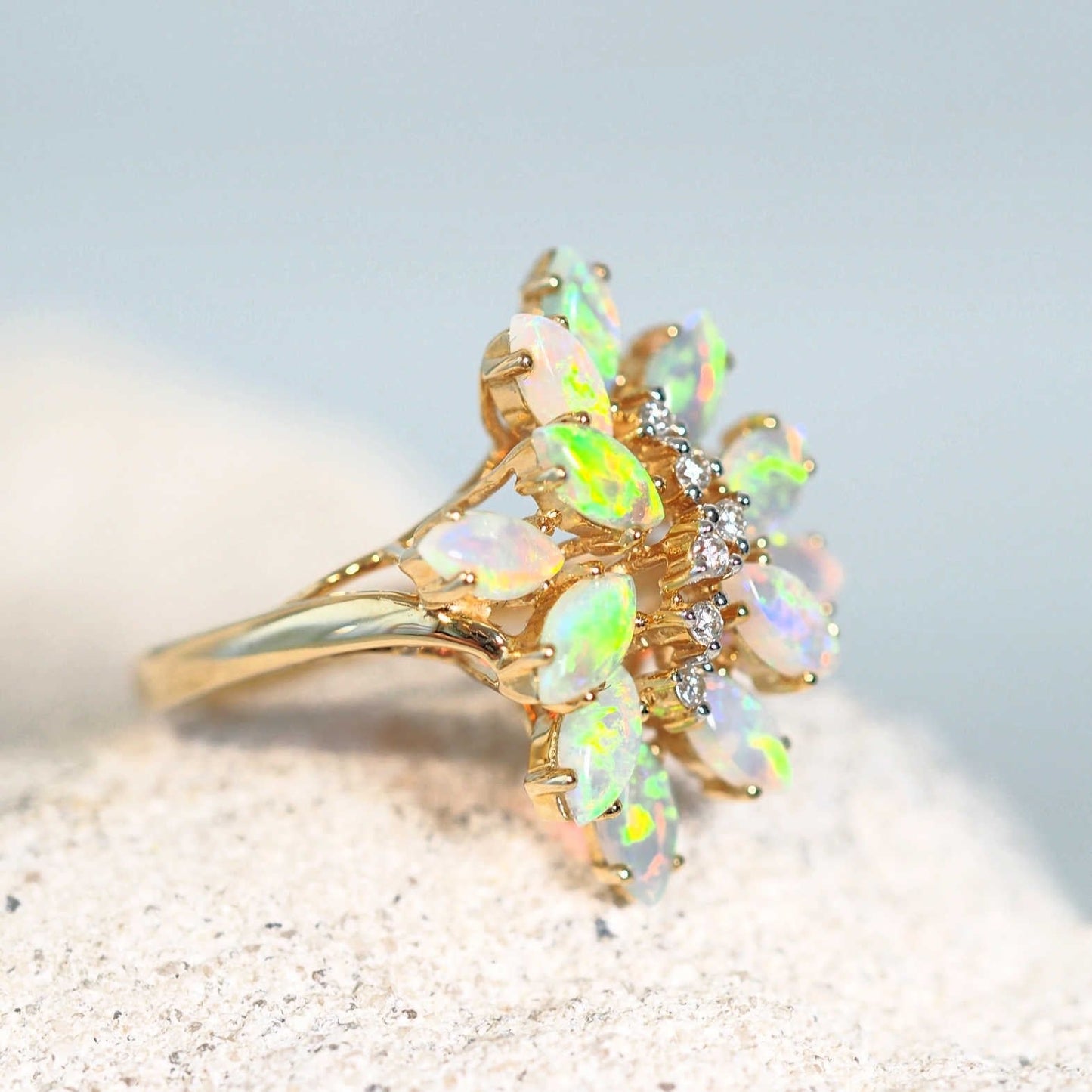 'Melania' Crystal Opal Ring 18ct Gold