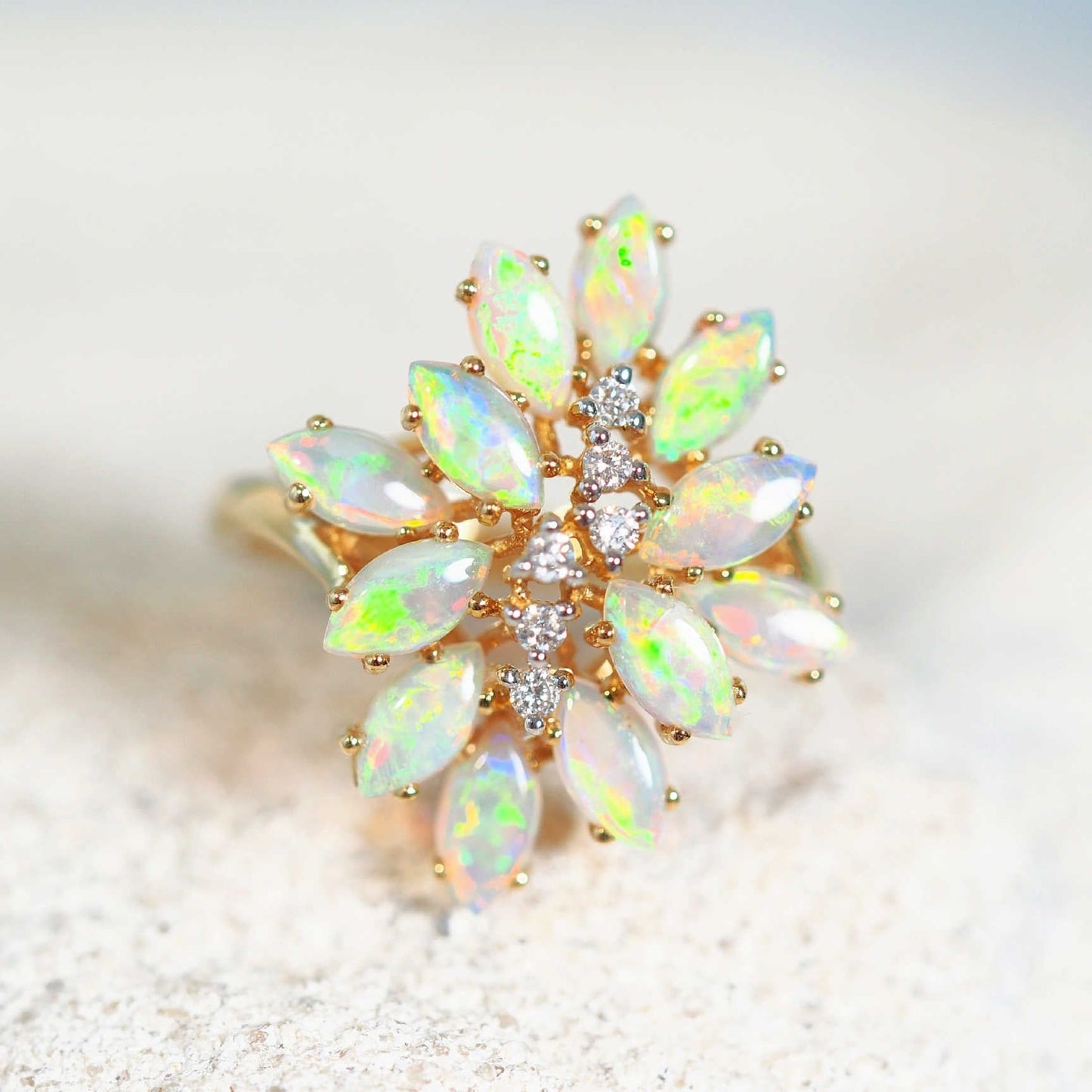 'Melania' Crystal Opal Ring 18ct Gold