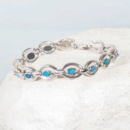 'Mina' Doublet Opal Bracelet Silver