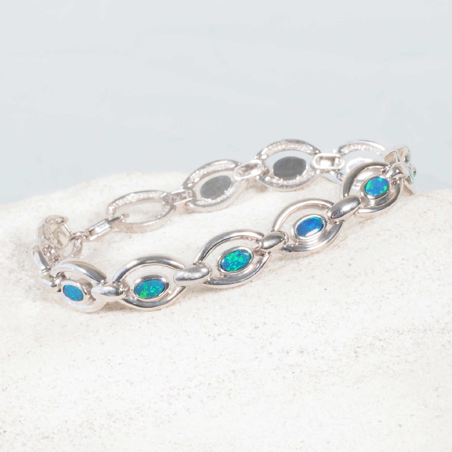 'Mina' Doublet Opal Bracelet Silver
