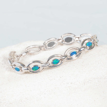 'Mina' Doublet Opal Bracelet Silver