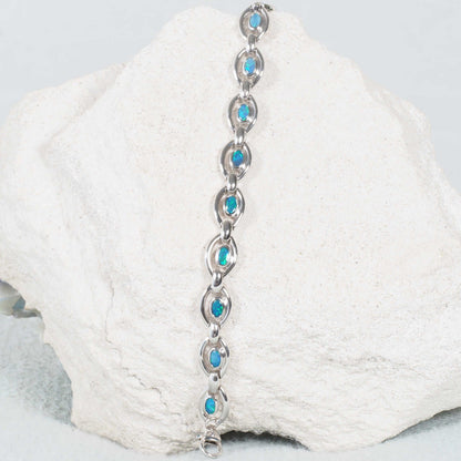'Mina' Doublet Opal Bracelet Silver