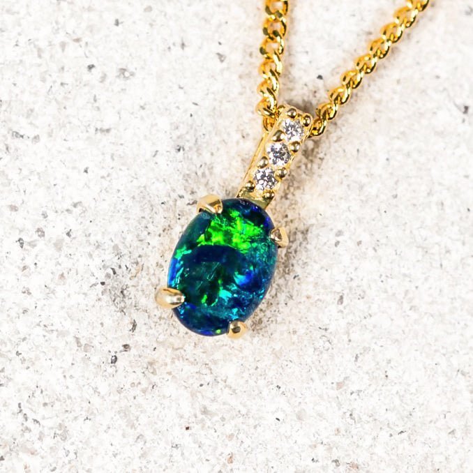 'Moana Blue' Gold Plated Silver Triplet Opal Pendant