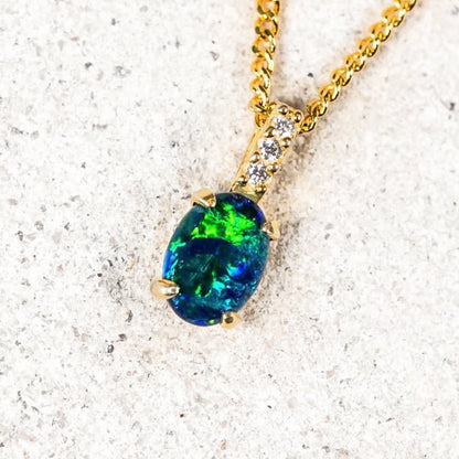'Moana Blue' Gold Plated Silver Triplet Opal Pendant