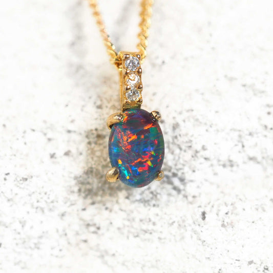 'Moana' Gold Plated Silver Triplet Opal Pendant