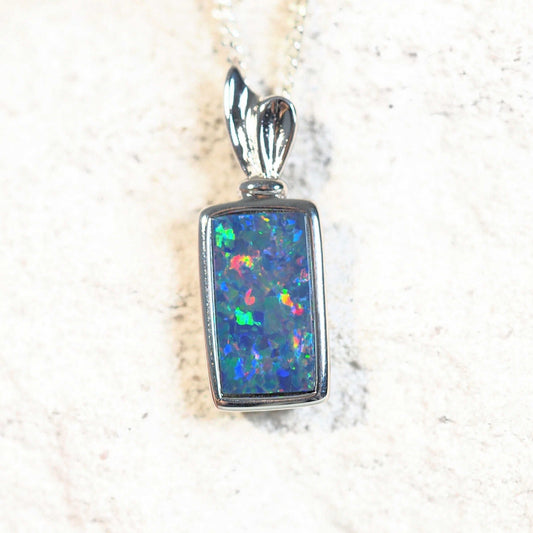 'Namali' Doublet Opal Pendant Silver