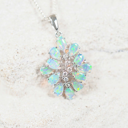 'Nerida' Crystal Opal Pendant 18ct White Gold