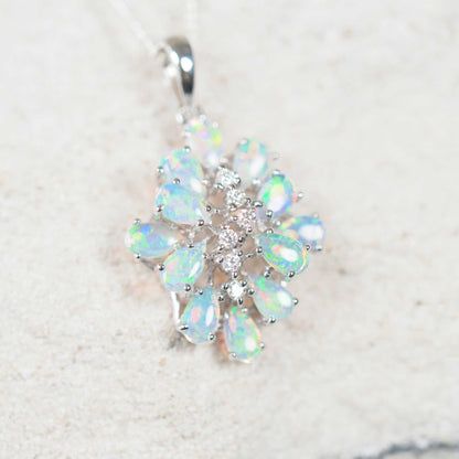 'Nerida' Crystal Opal Pendant 18ct White Gold