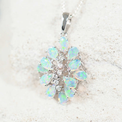 'Nerida' Crystal Opal Pendant 18ct White Gold