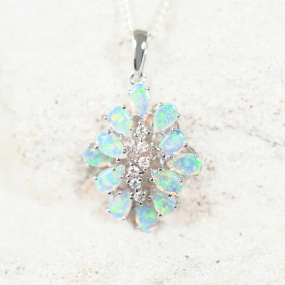'Nerida' Crystal Opal Pendant 18ct White Gold