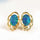 'Nouveau Blue' Gold Plated Silver Triplet Opal Earrings