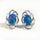 'Nouveau Blue' Triplet Opal Earrings Silver