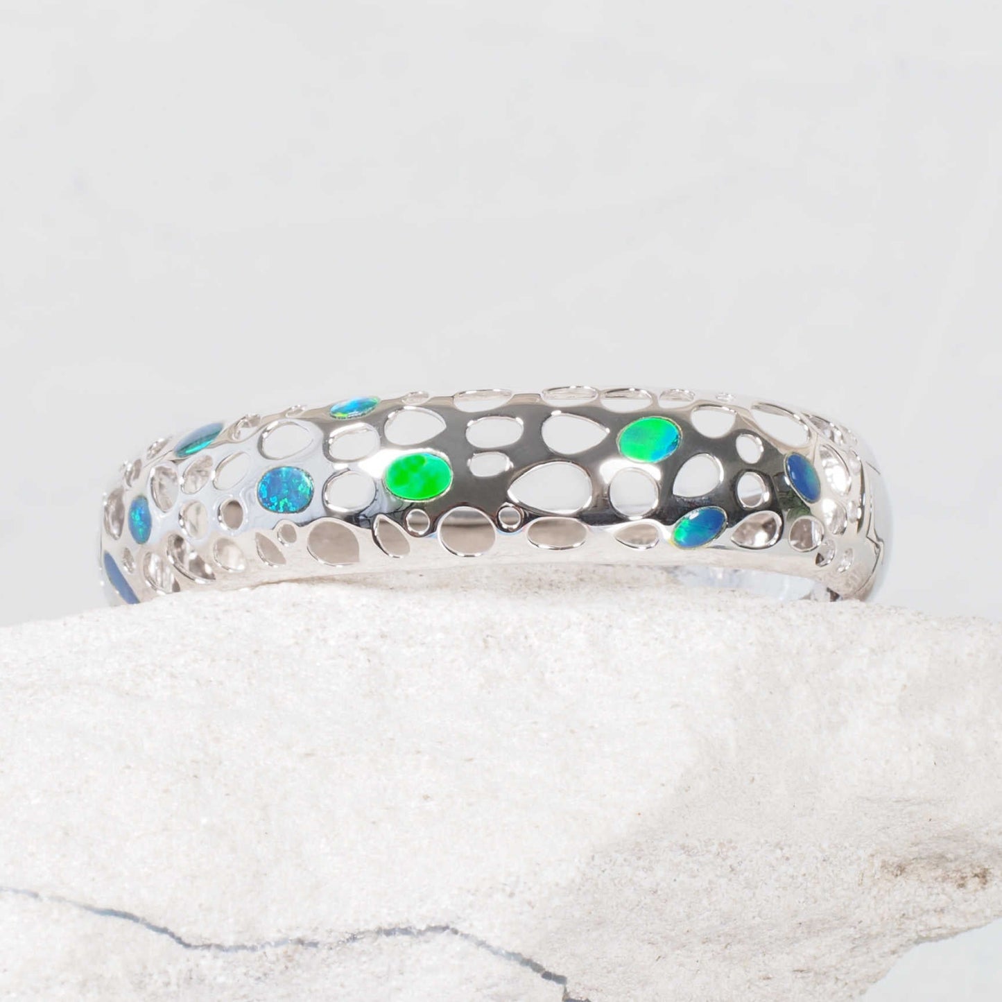 'Nova' Doublet Opal Bracelet Silver