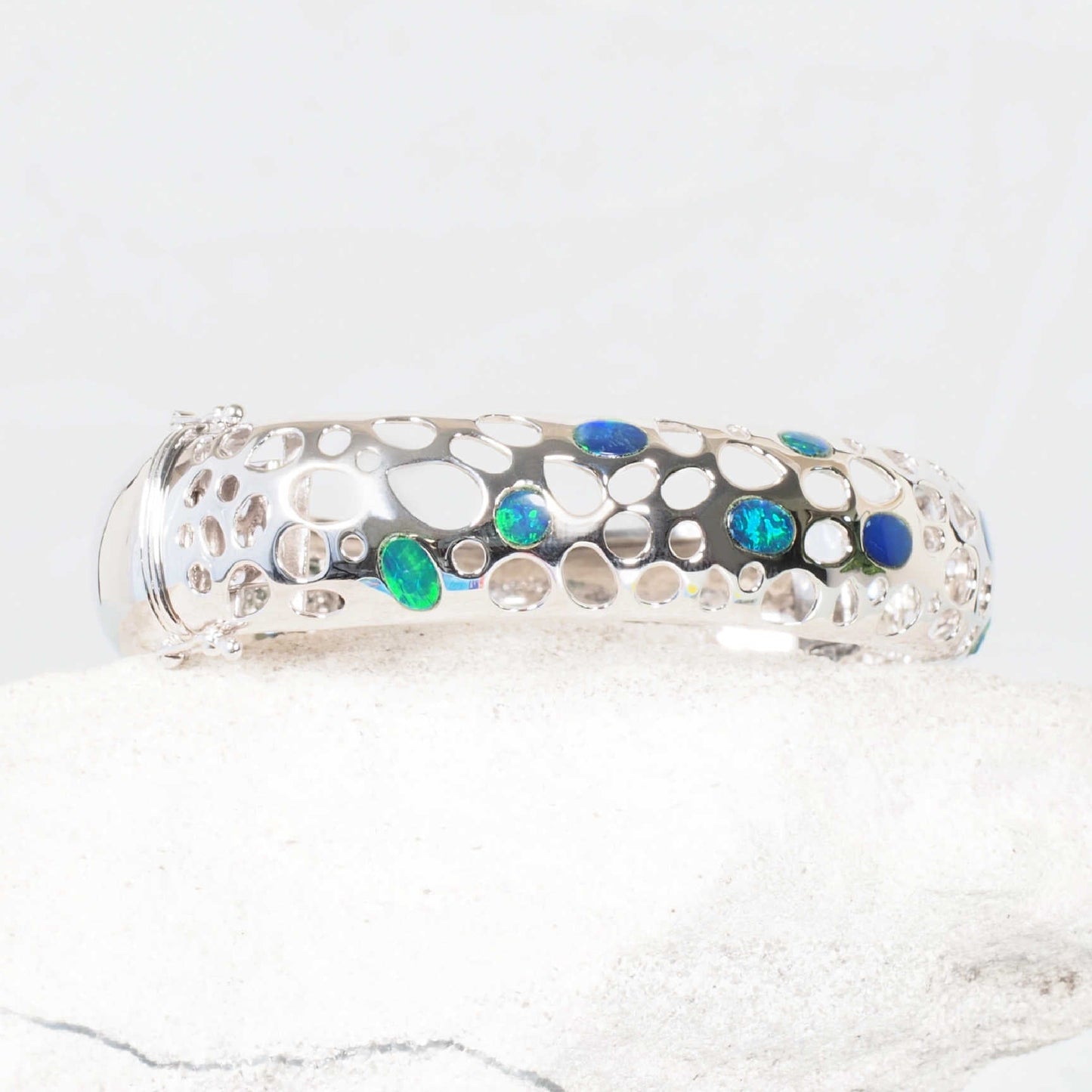 'Nova' Doublet Opal Bracelet Silver