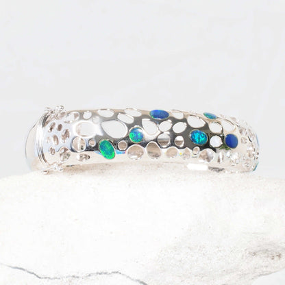 'Nova' Doublet Opal Bracelet Silver