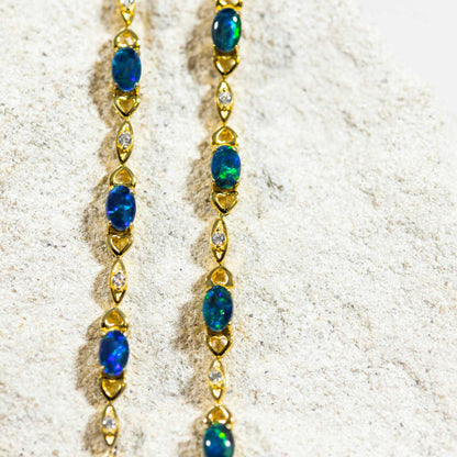 'Passion Blue' Triplet Opal Bracelet Gold Plated Silver