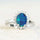 'Princess Grande Blue' Triplet Opal Ring Silver
