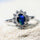 'Princess Blue' Triplet Opal Ring Silver