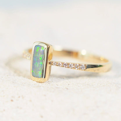 'Ryla' Semi-Black Opal Ring 14ct Gold