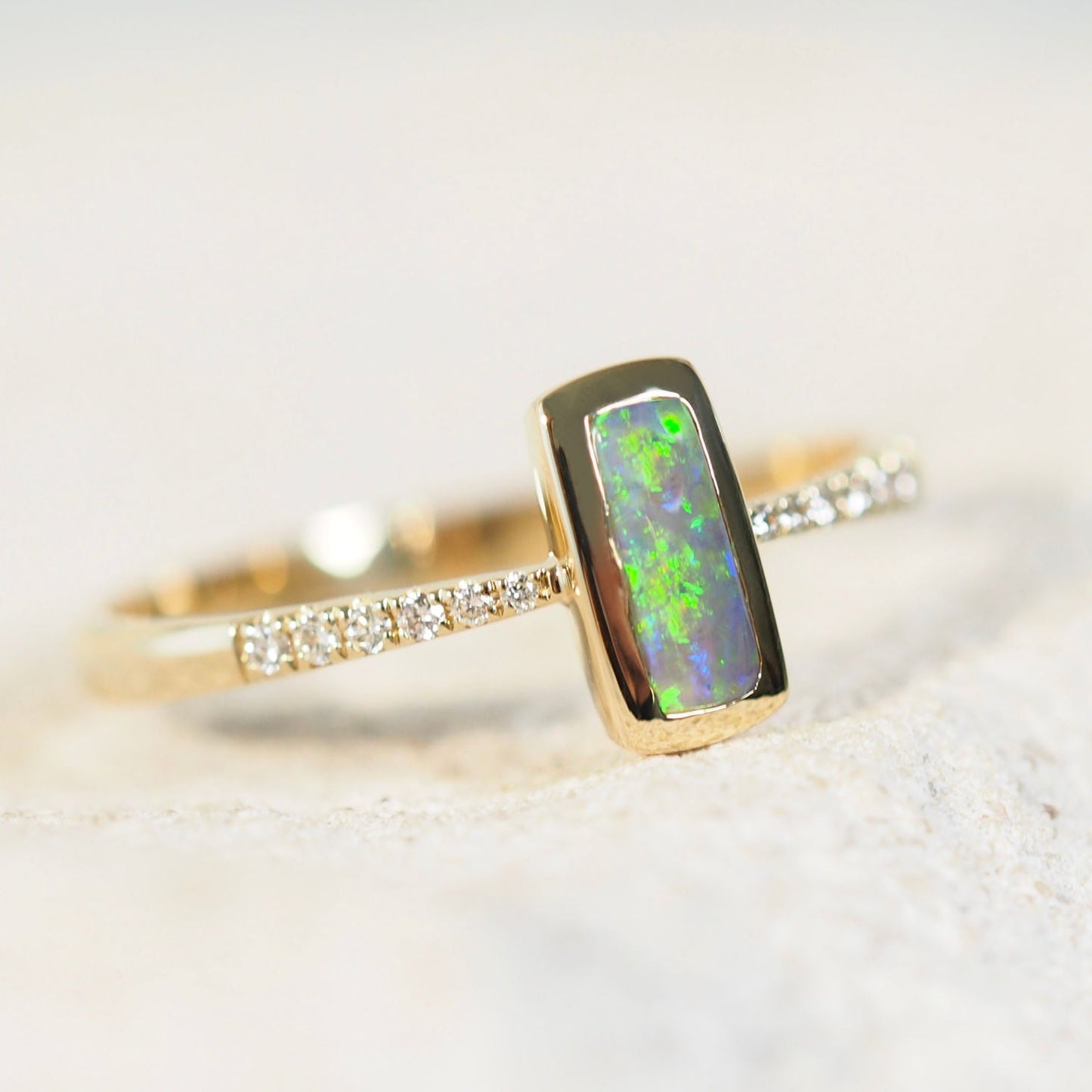 'Ryla' Semi-Black Opal Ring 14ct Gold