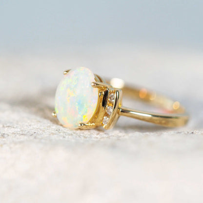 'Sadira' Crystal Opal Ring 14ct Gold