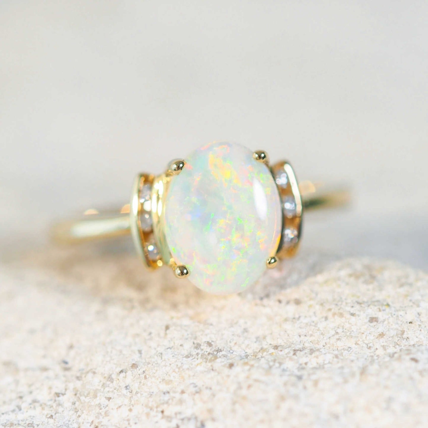 'Sadira' Crystal Opal Ring 14ct Gold