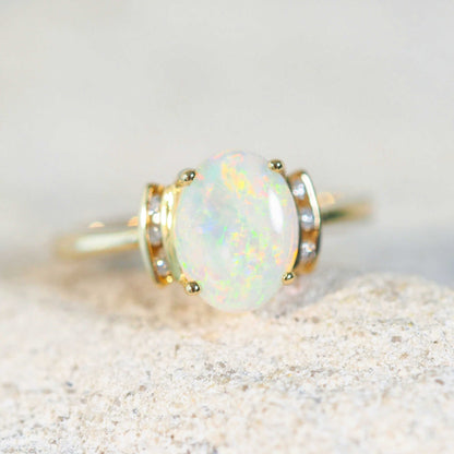 'Sadira' Crystal Opal Ring 14ct Gold