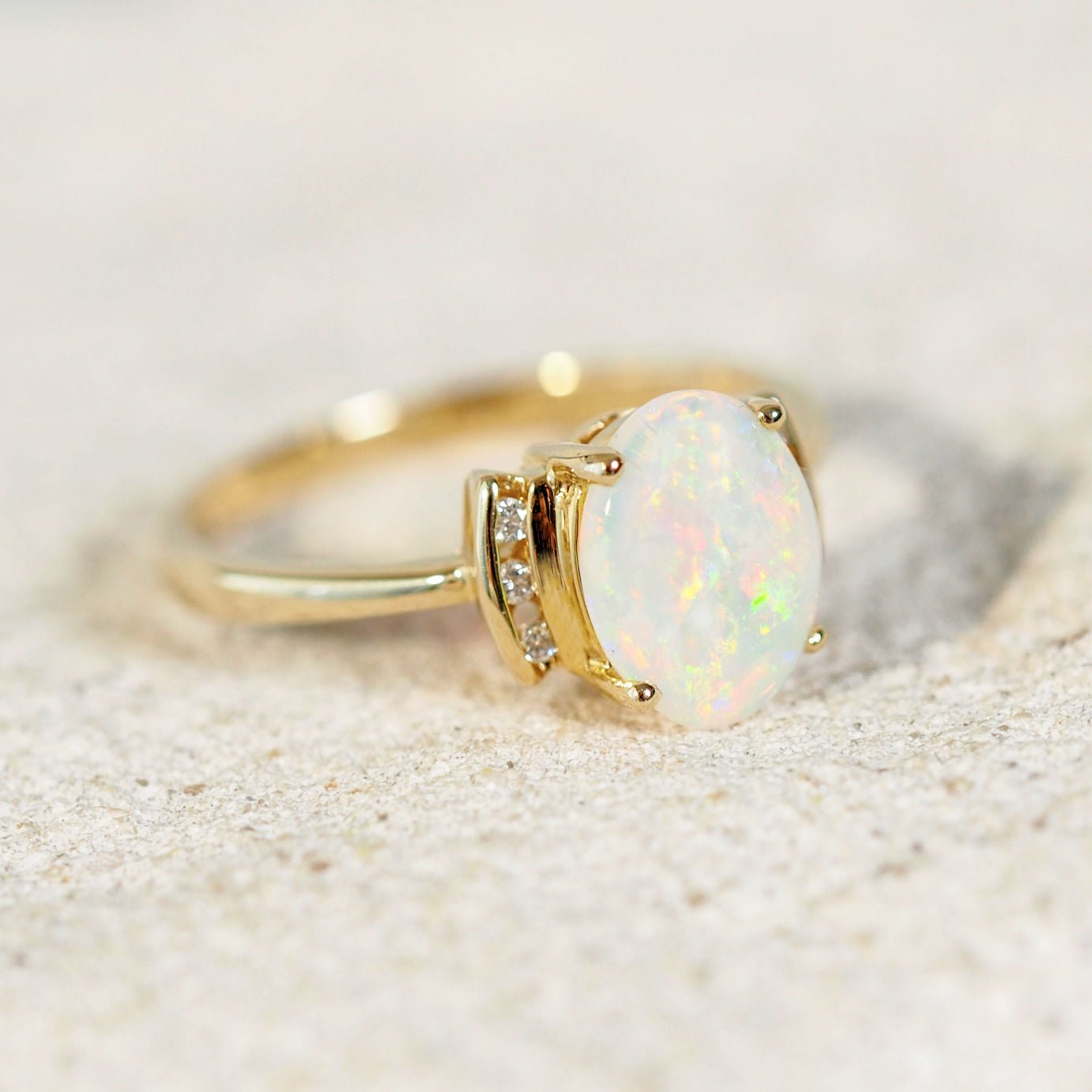 'Sadira' Crystal Opal Ring 14ct Gold