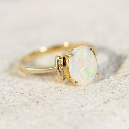 'Sadira' Crystal Opal Ring 14ct Gold