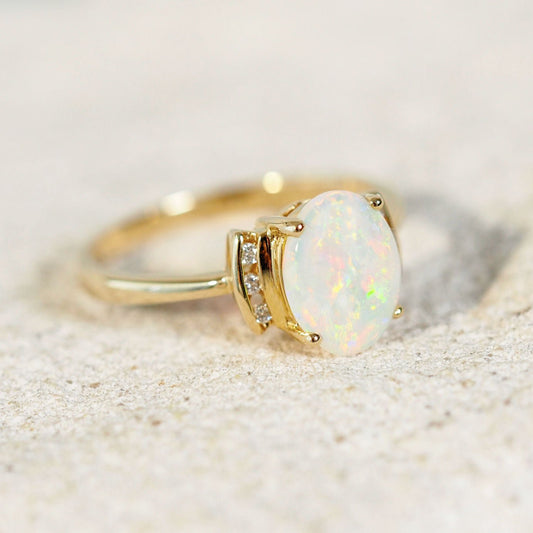 'Sadira' Crystal Opal Ring 14ct Gold