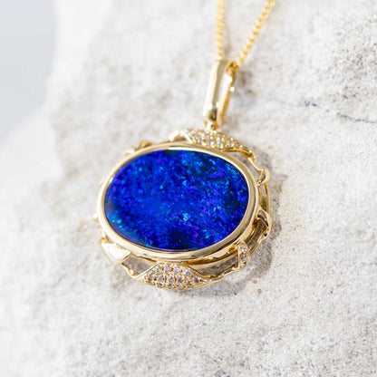'Selena' Opal Pendant 14ct Gold Doublet