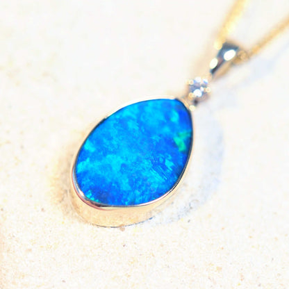 'Shania' Doublet Opal Pendant 14ct Gold