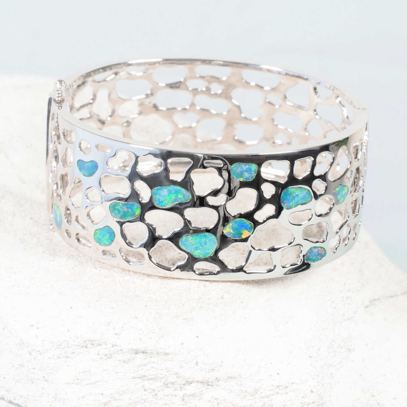'Sierra' Doublet Opal Bracelet Silver