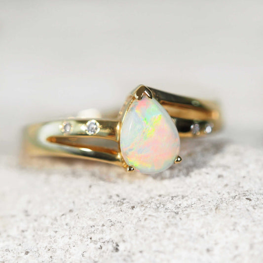 'Sophia' Crystal Opal Ring 14ct Gold