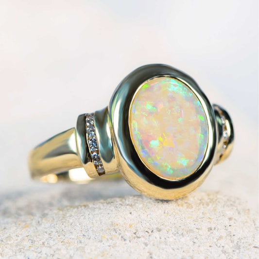 'Valeria' Crystal Opal Ring 14ct Gold